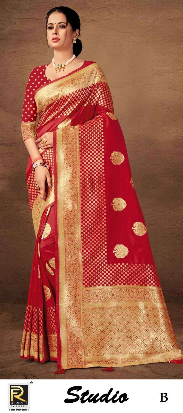 STUDIO  BY RONISHA SAREE FABRICS BANARASI SILK FANCY DESIGNER SUPER HIT COLLECTION 