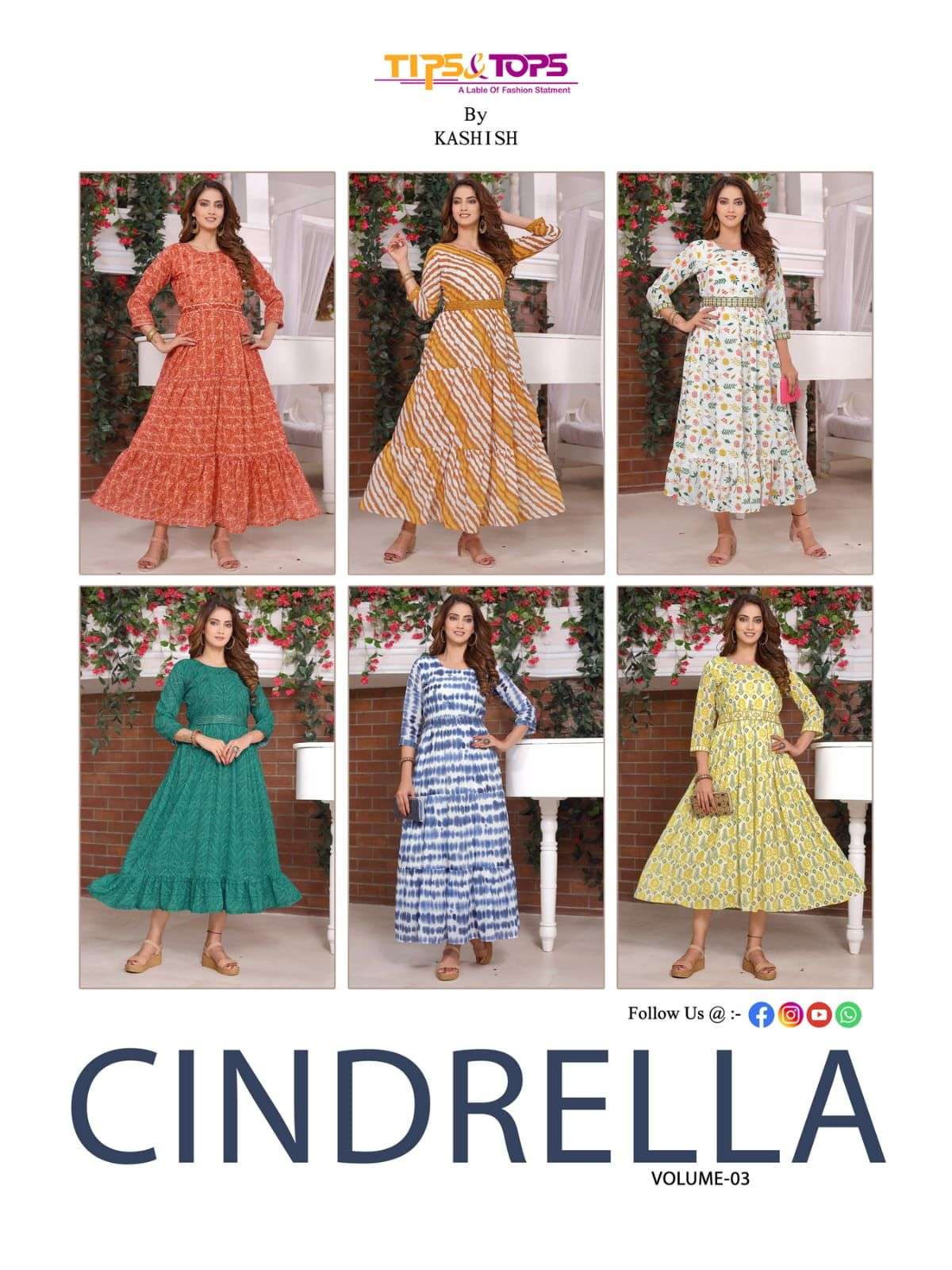 TIPS & TOPS CINDRELLA Vol 03 Kurti Wholesale catalog