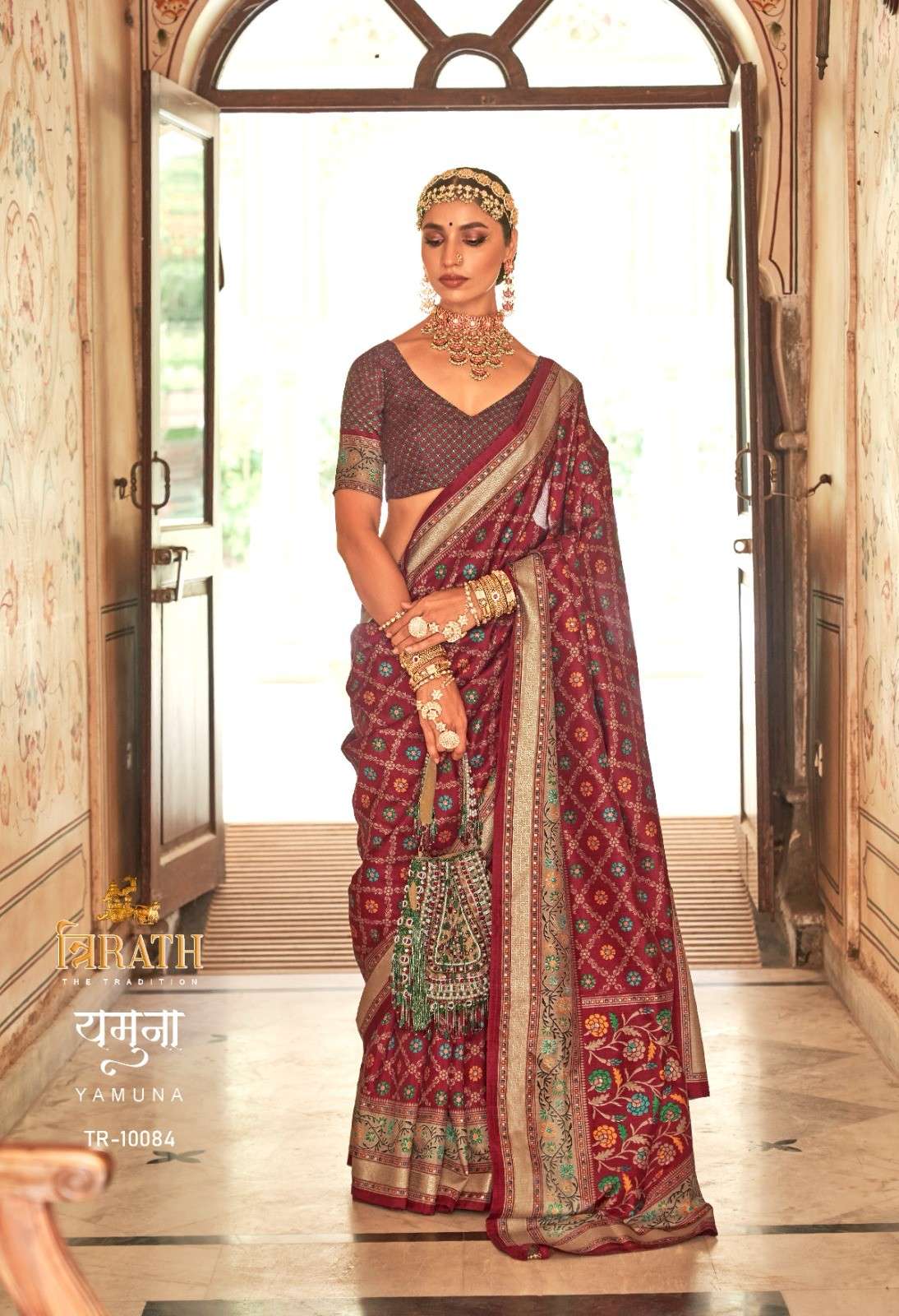 Trirath Yamuna Silk Wedding Wear Saree Wholesale catalog