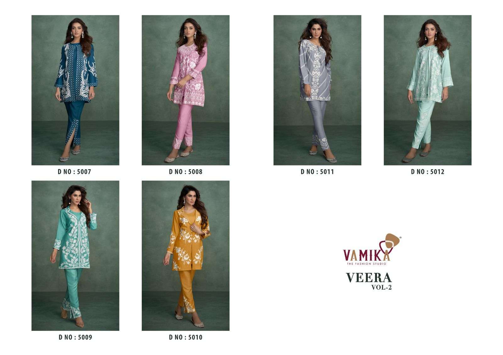 Vamika VEERA Vol-2 Co-Ord Set Kurti Wholesale catalog