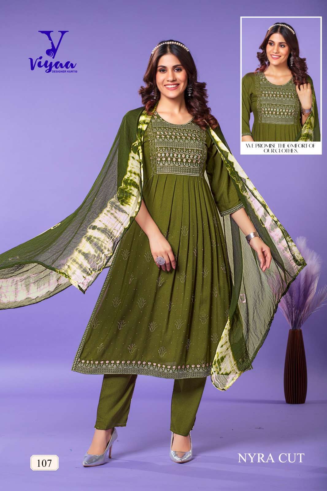 VIYAA DESIGNER GLAMOUR V1 Naira Cut Kurti Wholesale catalog