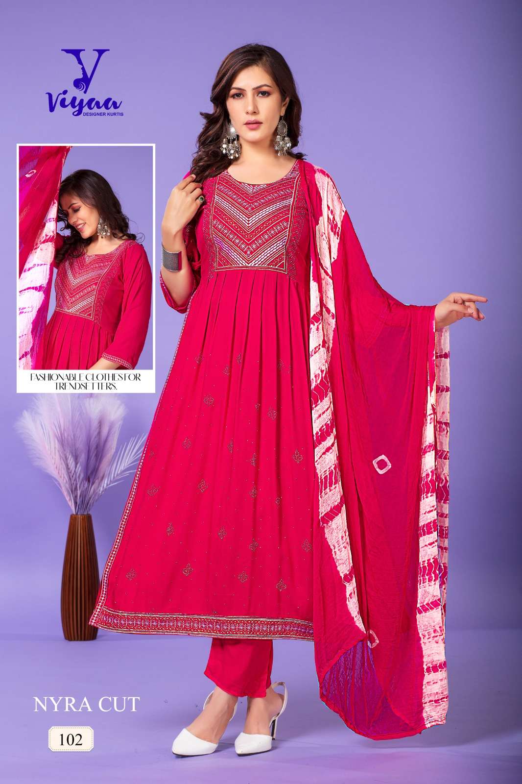 VIYAA DESIGNER GLAMOUR V1 Naira Cut Kurti Wholesale catalog