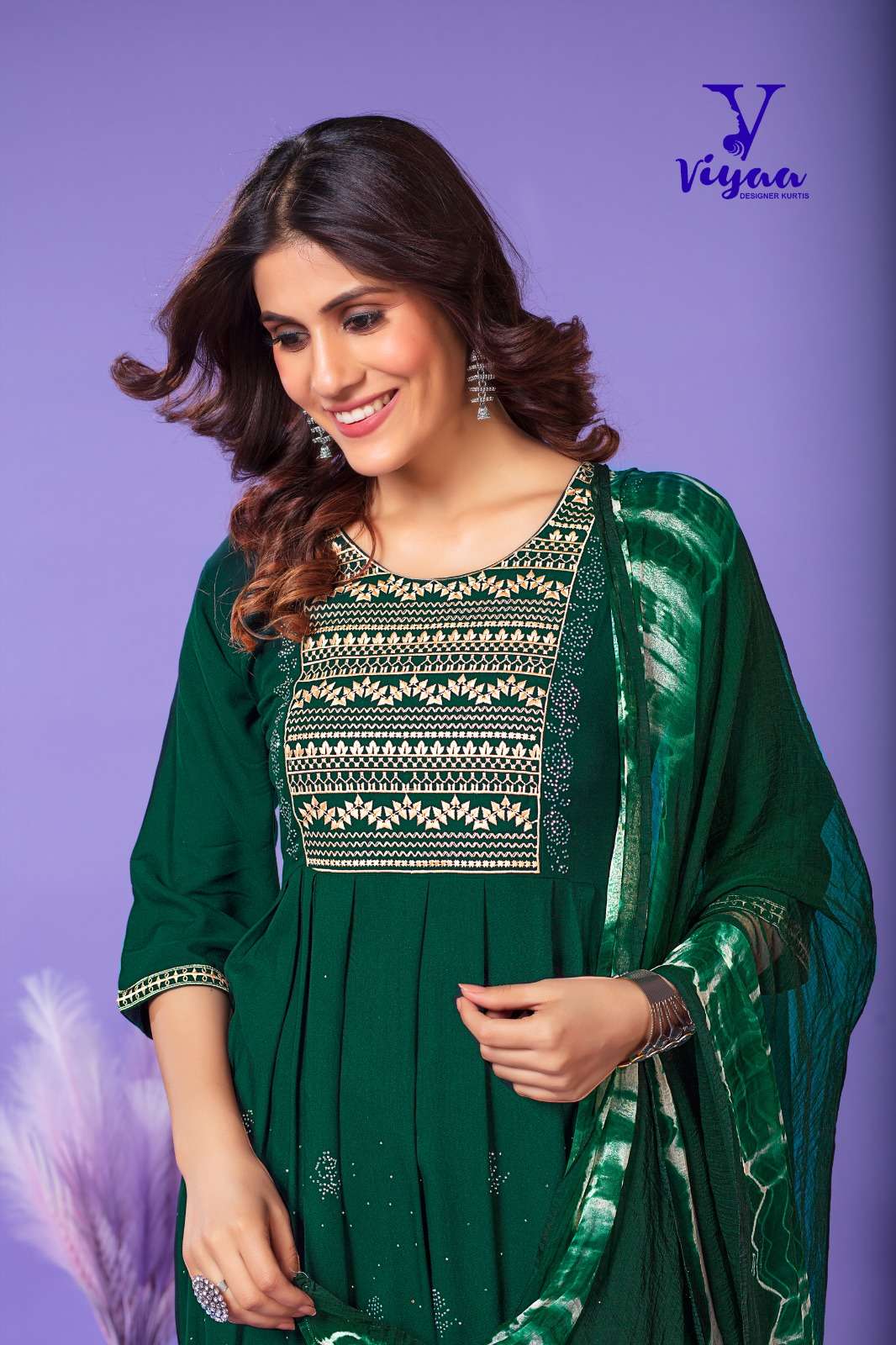 VIYAA DESIGNER GLAMOUR V1 Naira Cut Kurti Wholesale catalog