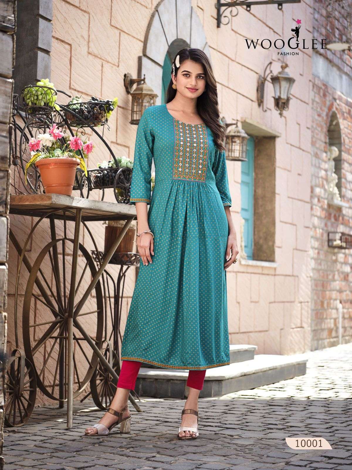 NYRA BY ASLIWHOLESALE 1348 TO 1350 SERIES DESIGNER RAYON KURTIS