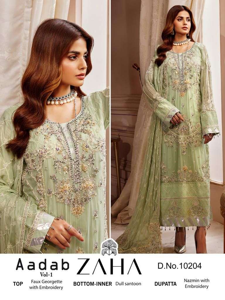 Zaha AADAB-VOL-1 Pakistani Salwar Suit Wholesale catalog