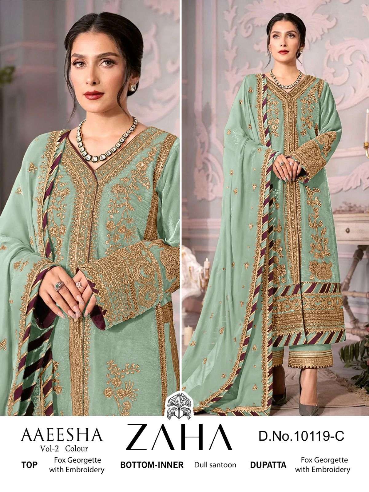 Zaha Aaeesha 10119 Hits Colours Pakistani Salwar Kameez Wholesale catalog