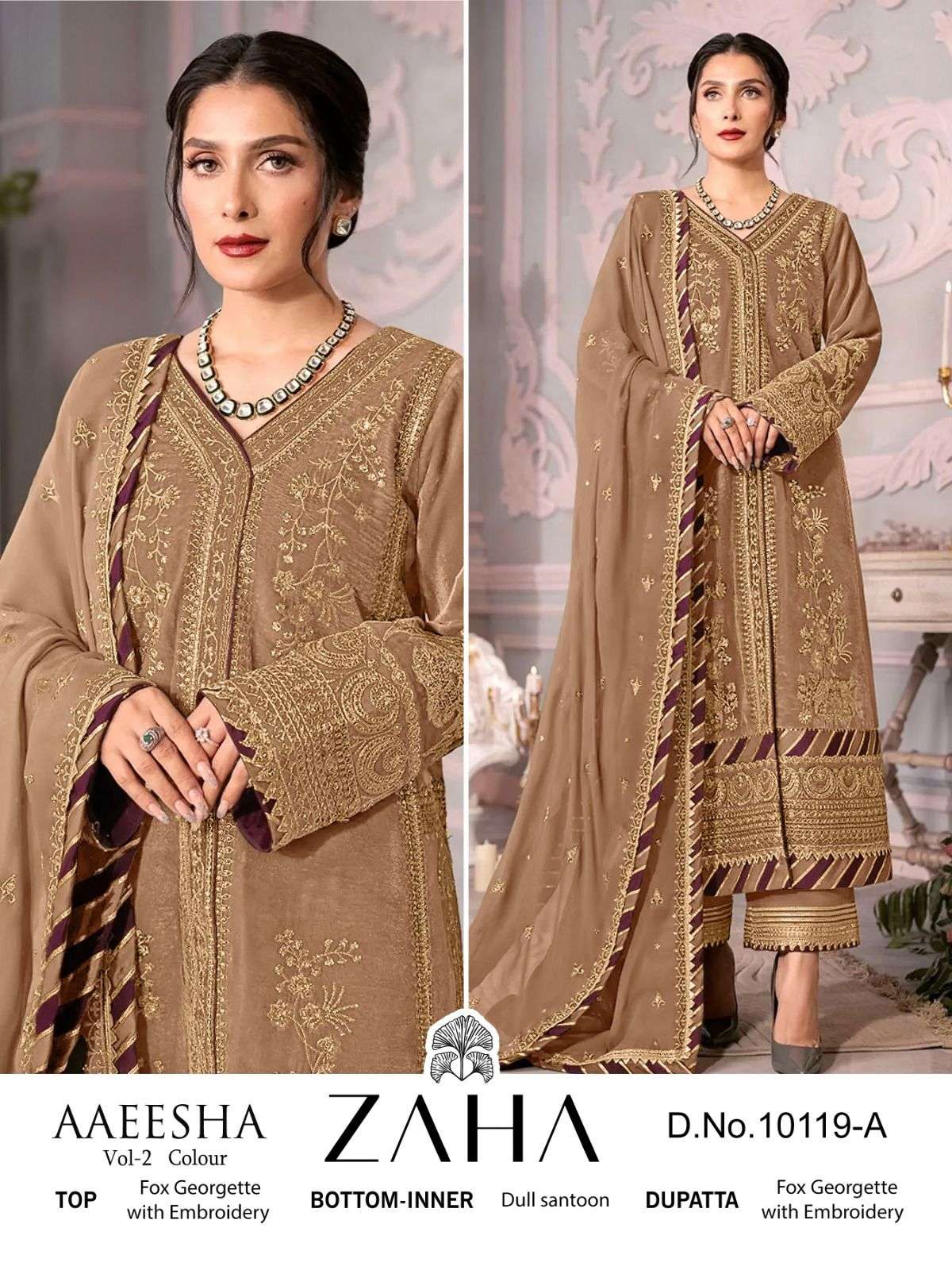 Zaha Aaeesha 10119 Hits Colours Pakistani Salwar Kameez Wholesale catalog