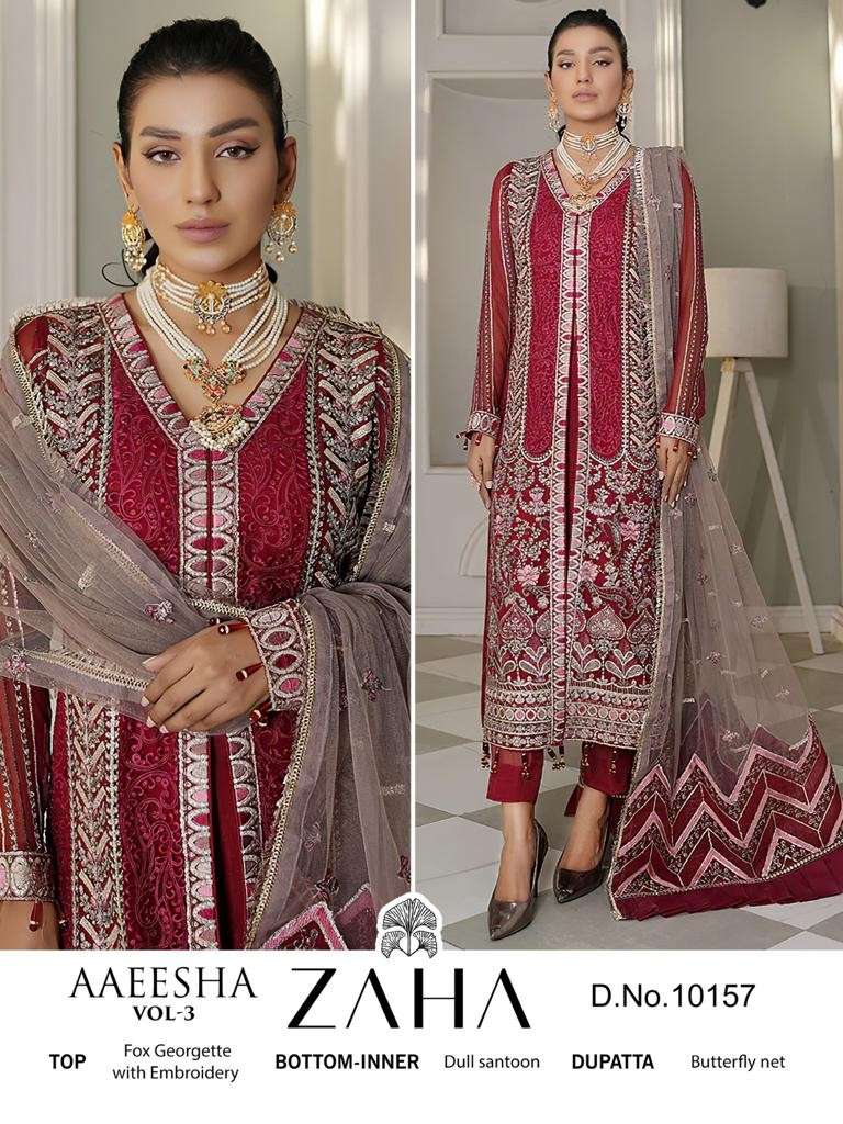 Zaha Aaeesha Vol 3 Designer Pakistani Salwar Suit Wholesale catalog