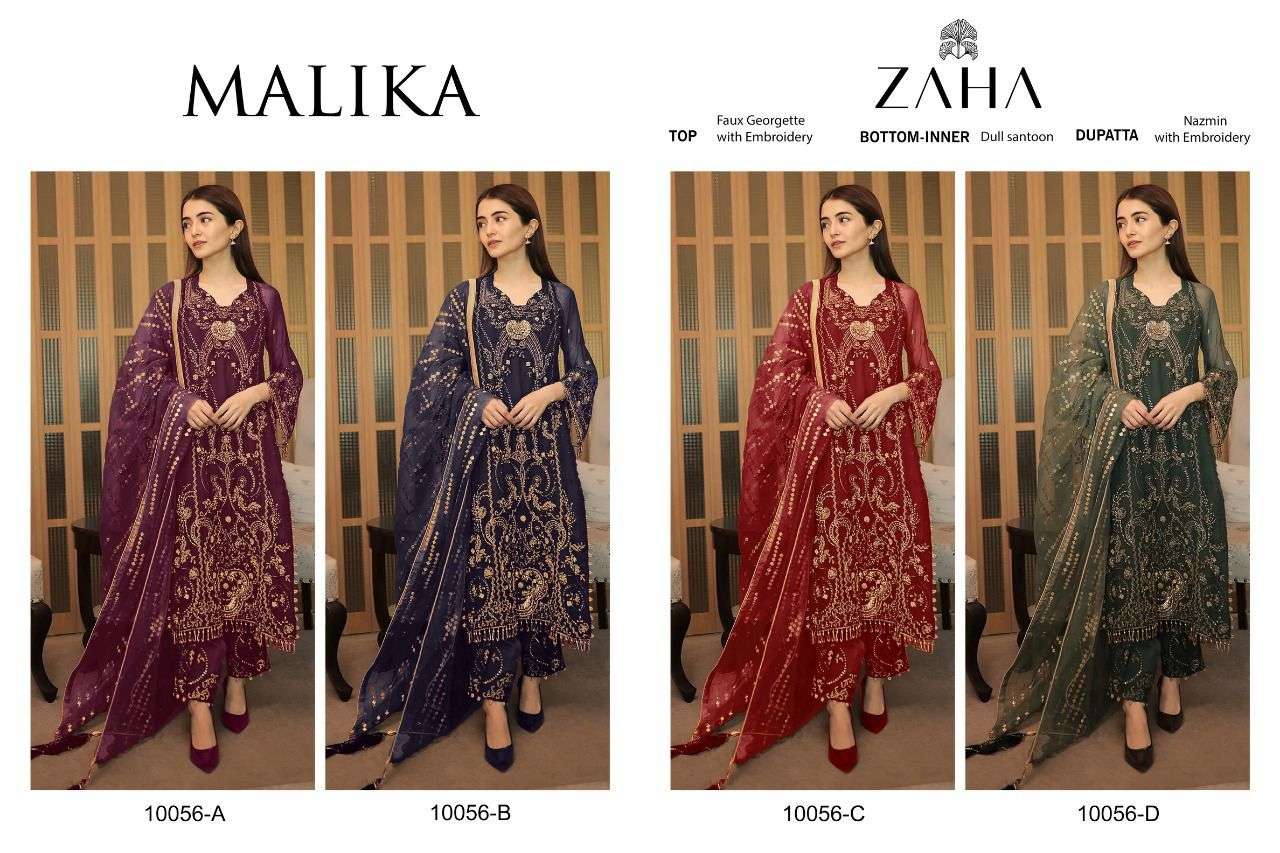 Zaha Mallika 10056 Hit Colours Georgette Pakistani Salwar Suits Wholesale catalog