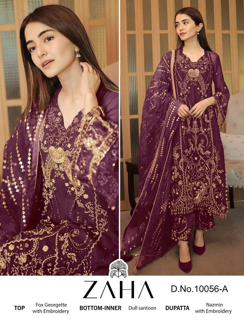 Zaha Mallika 10056 Hit Colours Georgette Pakistani Salwar Suits Wholesale catalog
