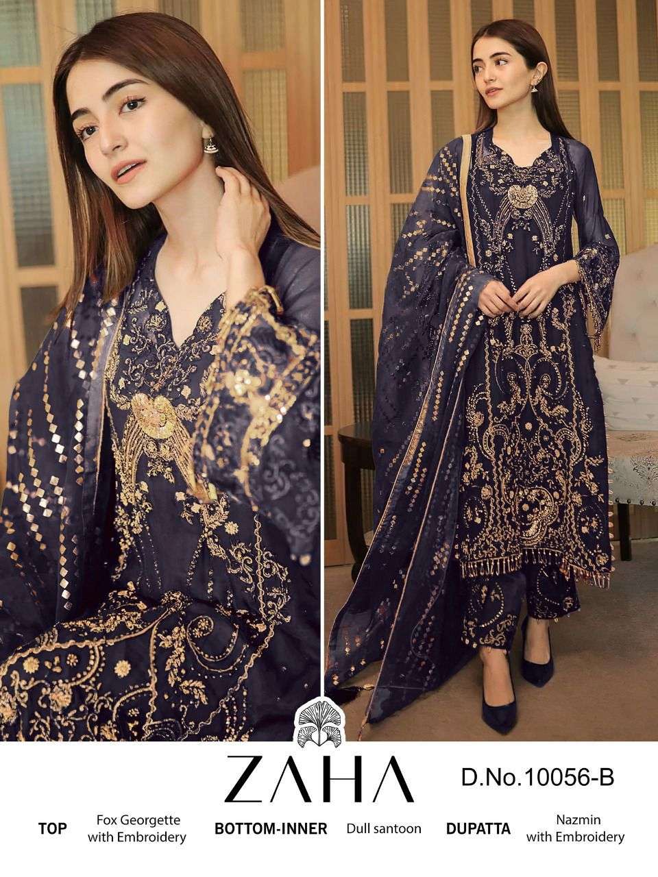 Zaha Mallika 10056 Hit Colours Georgette Pakistani Salwar Suits Wholesale catalog