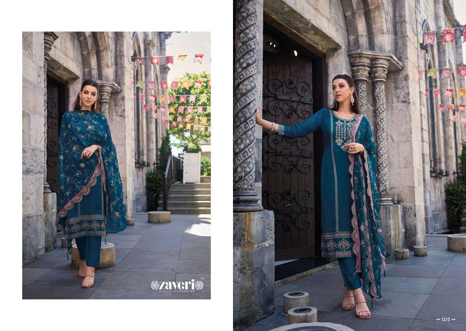 Zaveri JIL-MIL organza with fancy embroidery Salwar Kameez Wholesale catalog