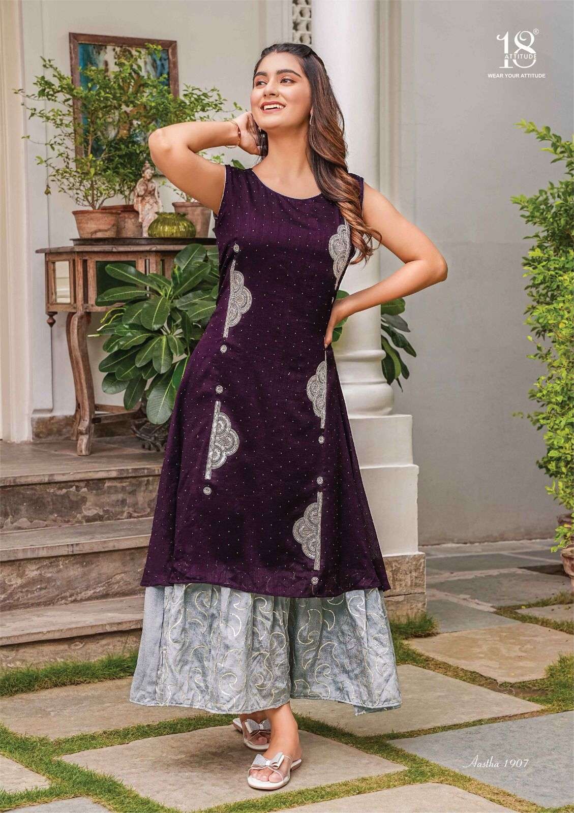 18 Attitude Aastha Vol 19 Premium One Piece Kurti Wholesale catalog