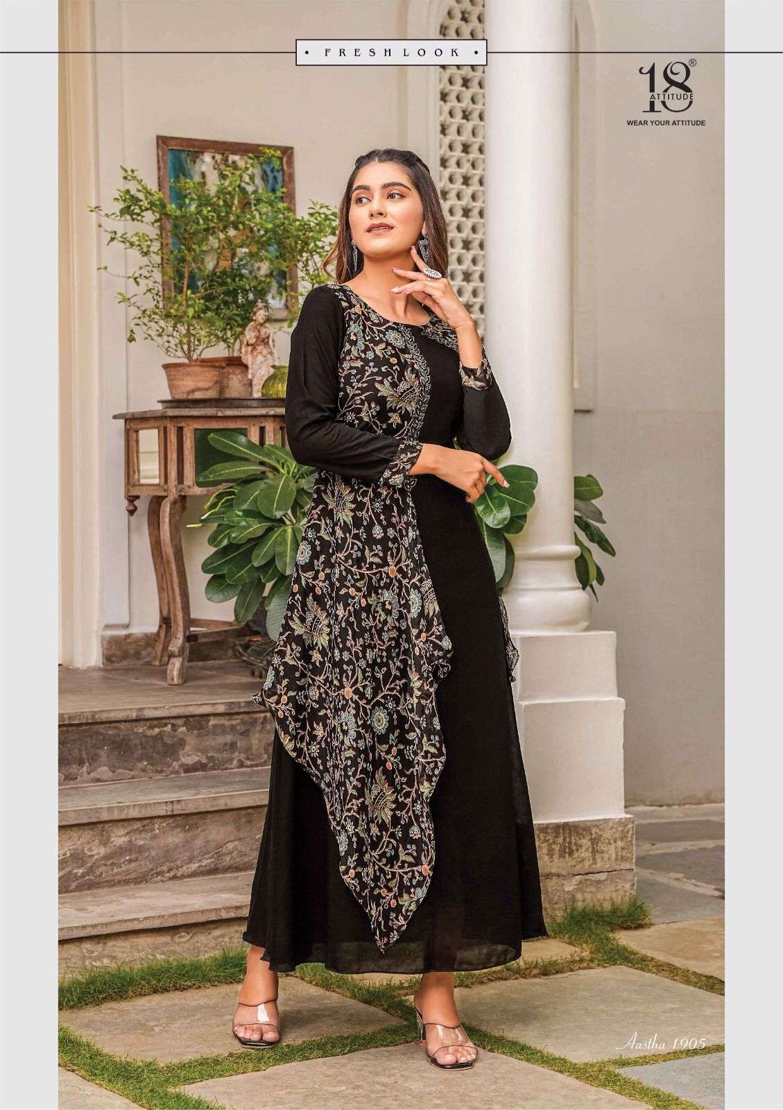 18 Attitude Aastha Vol 19 Premium One Piece Kurti Wholesale catalog