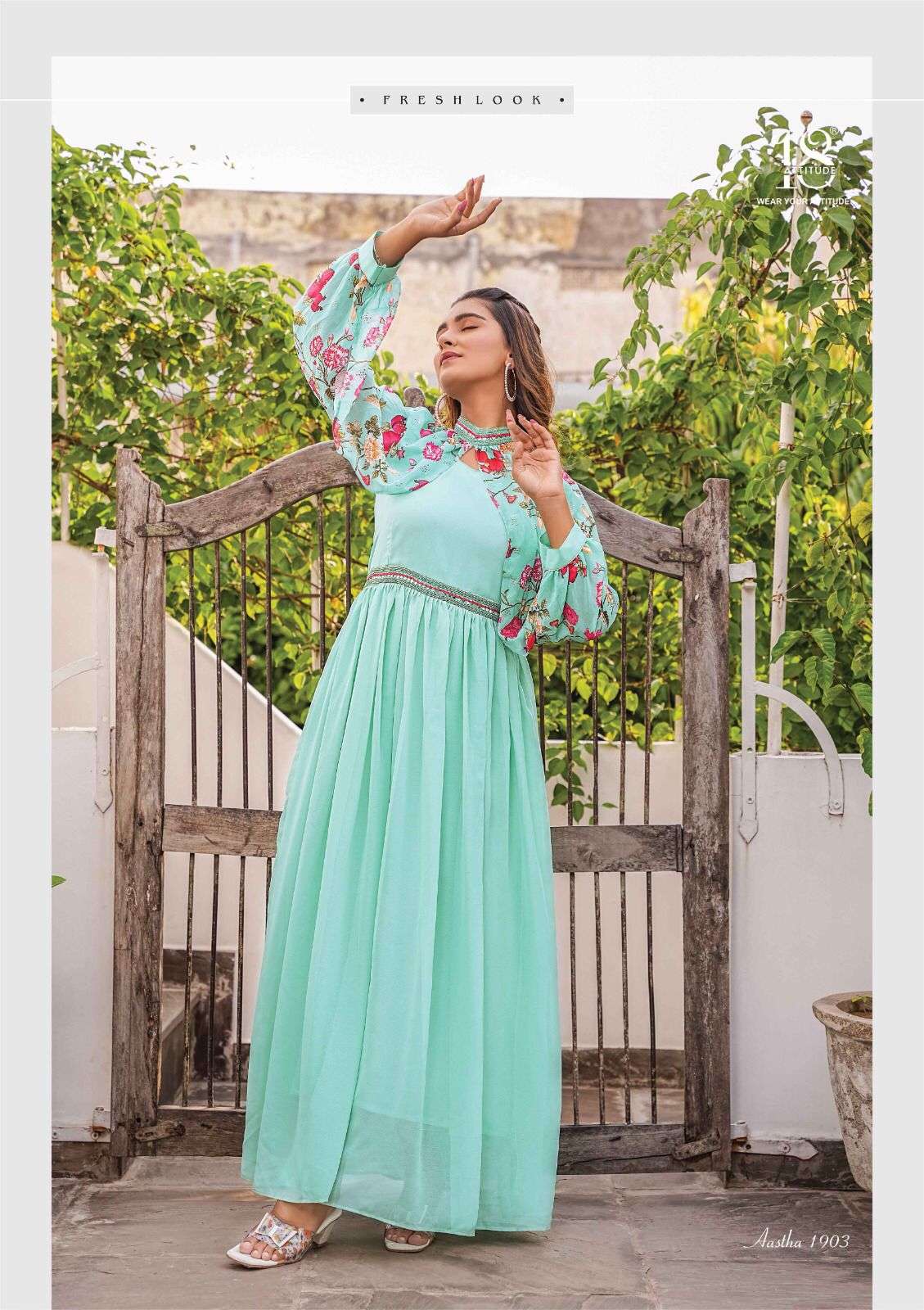 18 Attitude Aastha Vol 19 Premium One Piece Kurti Wholesale catalog