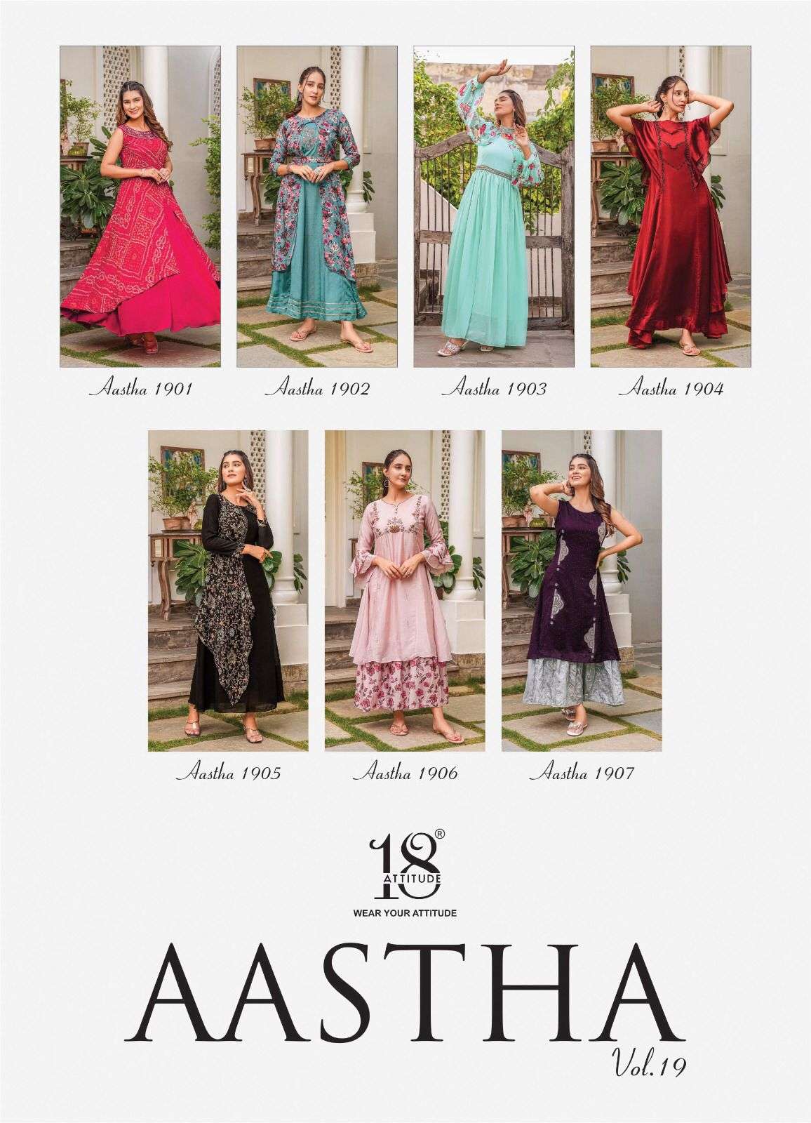 18 Attitude Aastha Vol 19 Premium One Piece Kurti Wholesale catalog