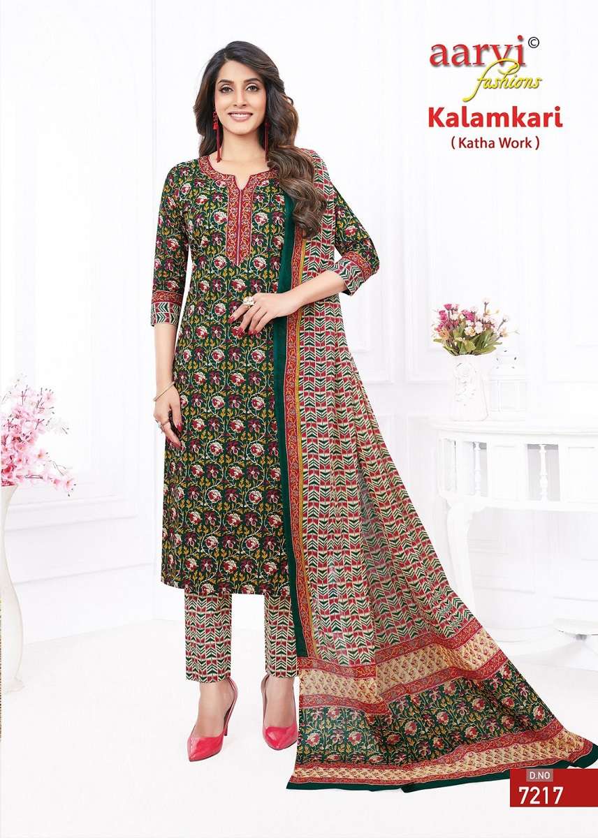 Aarvi Kalamkari Vol 1 Kurti Pant With Dupatta Wholesale catalog