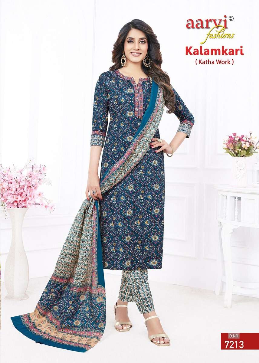 Aarvi Kalamkari Vol 1 Kurti Pant With Dupatta Wholesale catalog