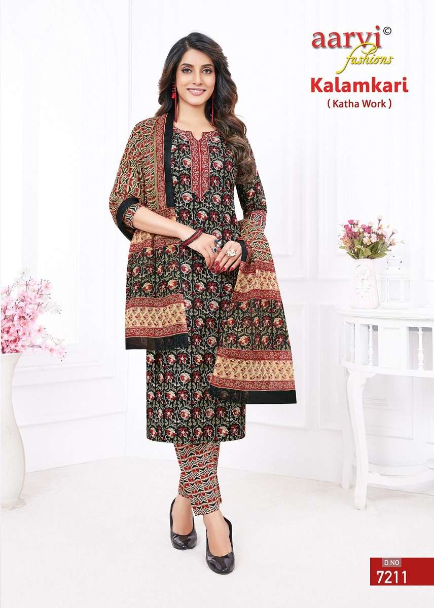 Aarvi Kalamkari Vol 1 Kurti Pant With Dupatta Wholesale catalog