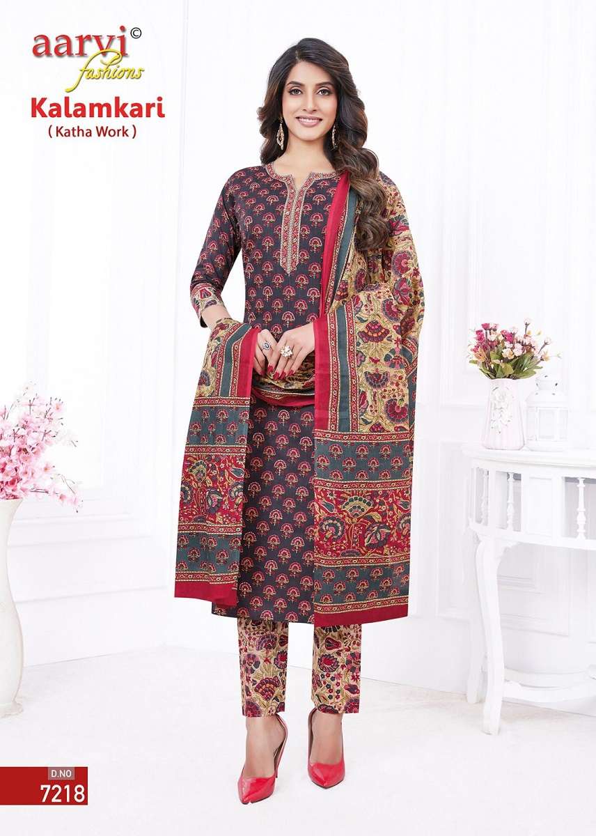 Aarvi Kalamkari Vol-1- Kurti Pant With Dupatta -Wholesale Catalog