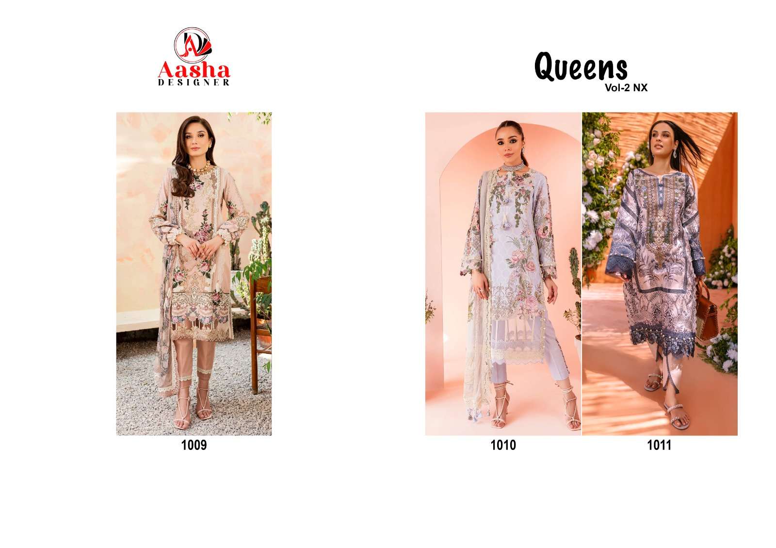 Aasha Queens Vol 2 Nx Lawan Dupatta Pakistani Suit Wholesale catalog