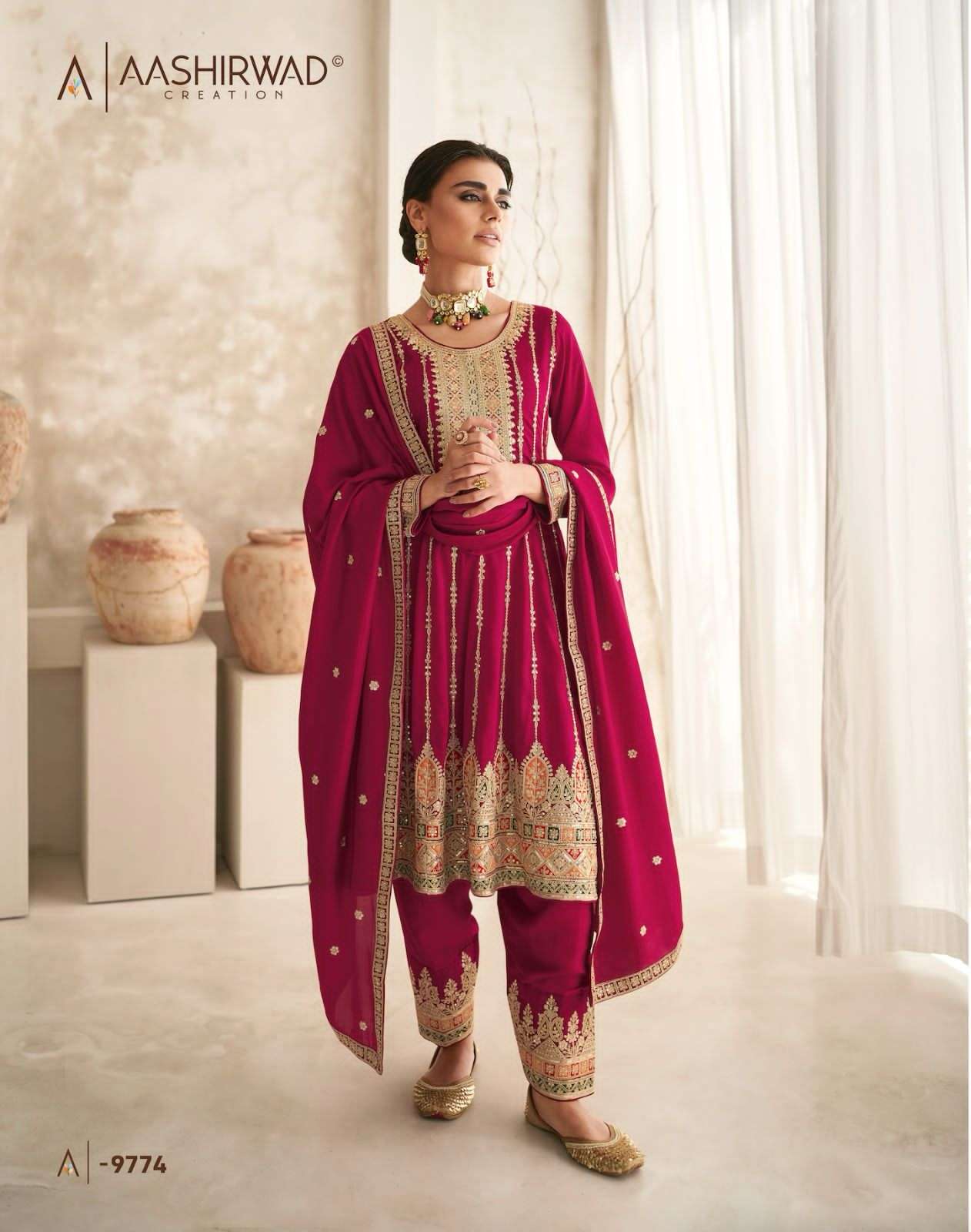 AASHIRWAD CREATION ROMANI Salwar kameez Wholesale catalog