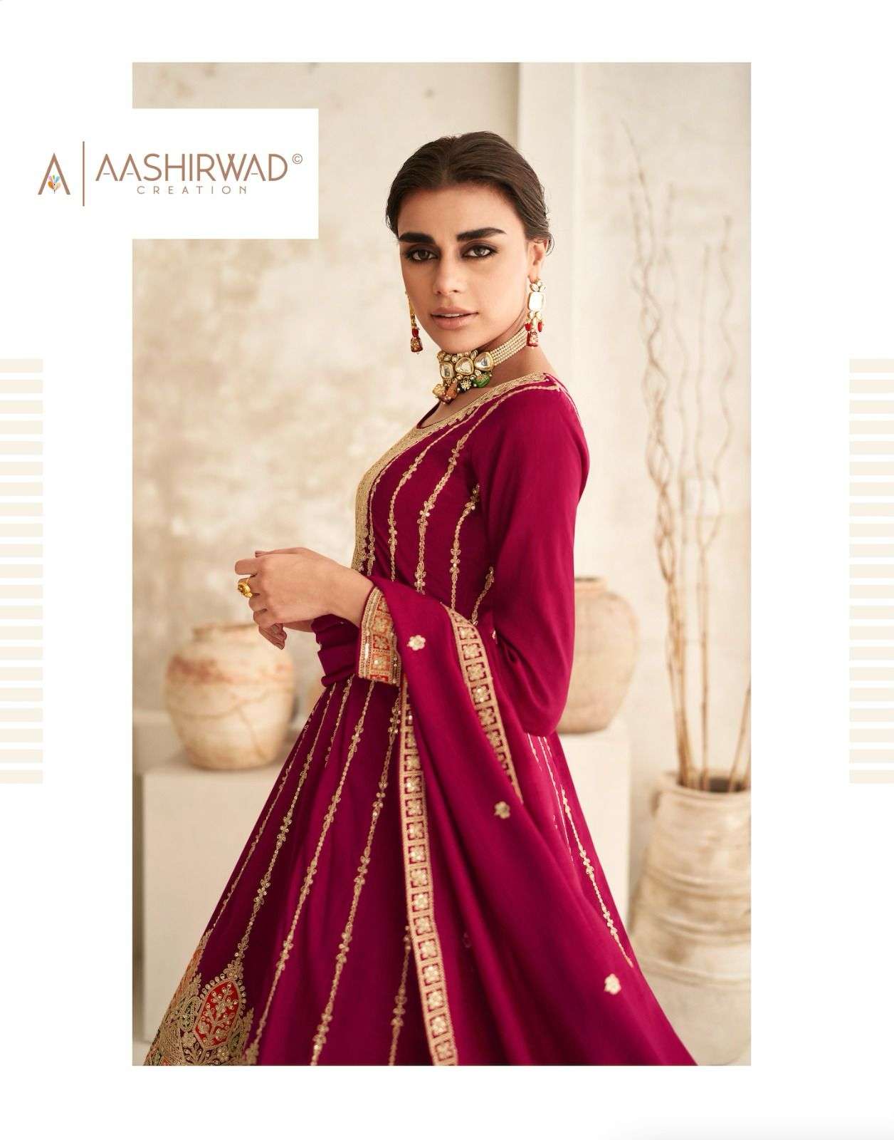 AASHIRWAD CREATION ROMANI Salwar kameez Wholesale catalog