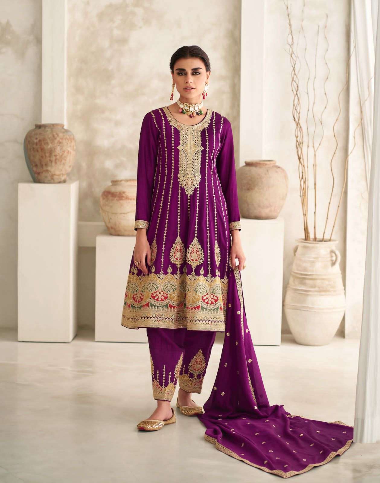 AASHIRWAD CREATION ROMANI Salwar kameez Wholesale catalog