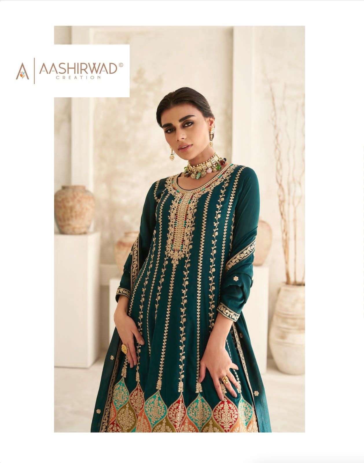 AASHIRWAD CREATION ROMANI Salwar kameez Wholesale catalog