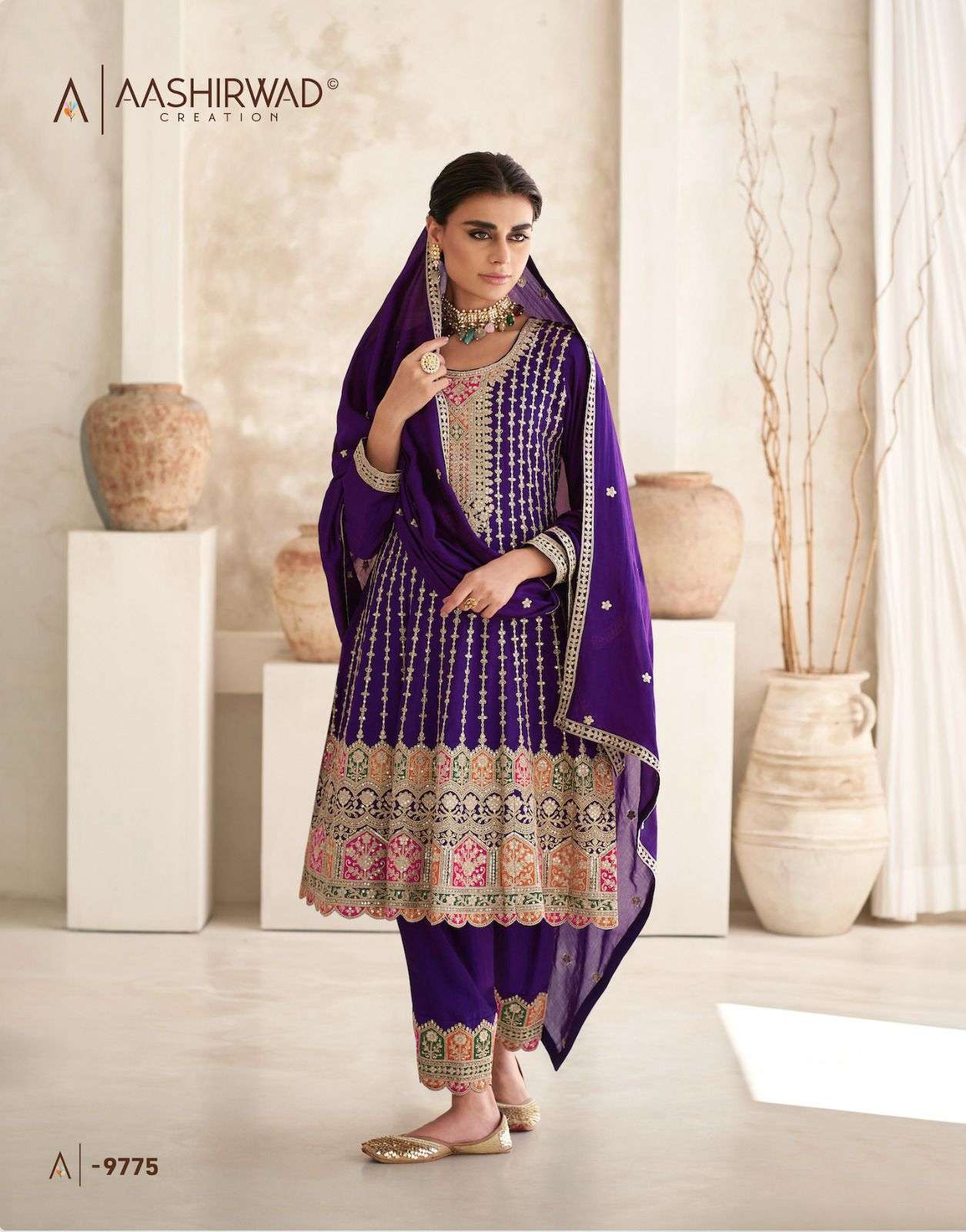 AASHIRWAD CREATION ROMANI Salwar kameez Wholesale catalog