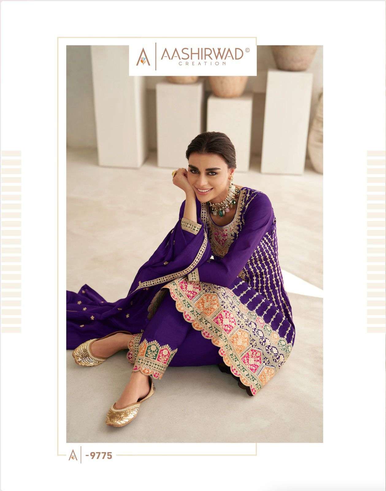 AASHIRWAD CREATION ROMANI Salwar kameez Wholesale catalog