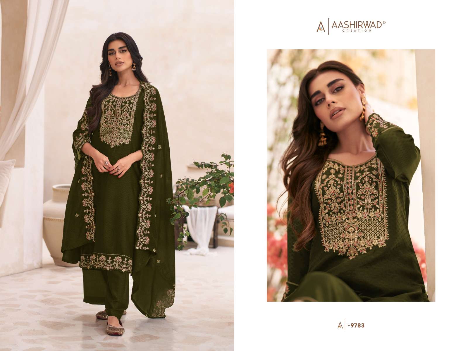 Aashirwad Gulkand Swaraj Designer Silk Salwar Kameez Wholesale catalog