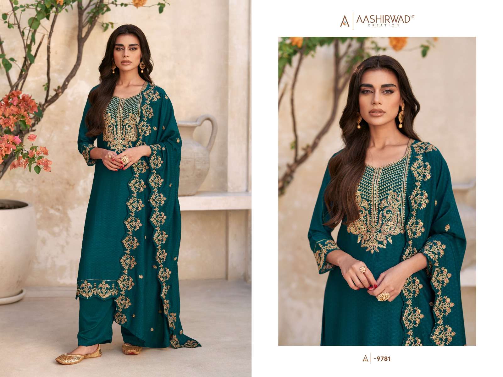 Aashirwad Gulkand Swaraj Designer Silk Salwar Kameez Wholesale catalog