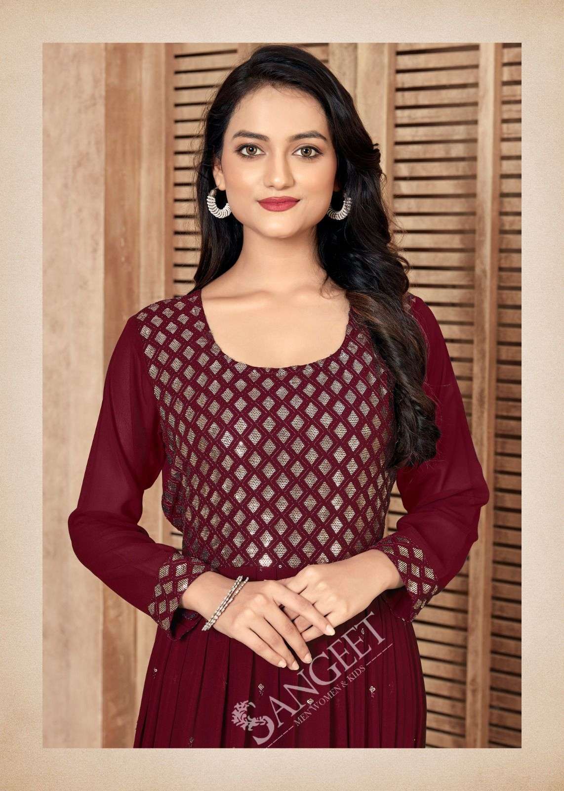 AAYUSHI FAUX GEORGETTE FOIL GOLD PRINT Kurti Wholesale catalog