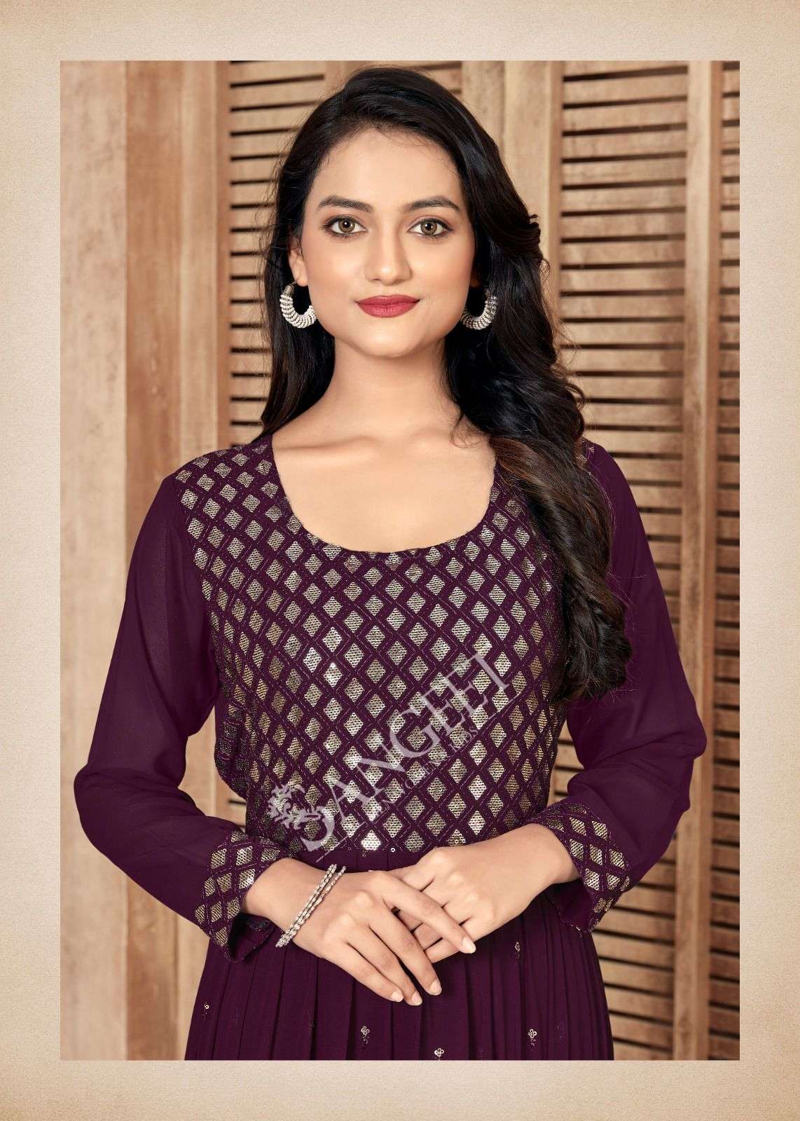 AAYUSHI FAUX GEORGETTE FOIL GOLD PRINT Kurti Wholesale catalog