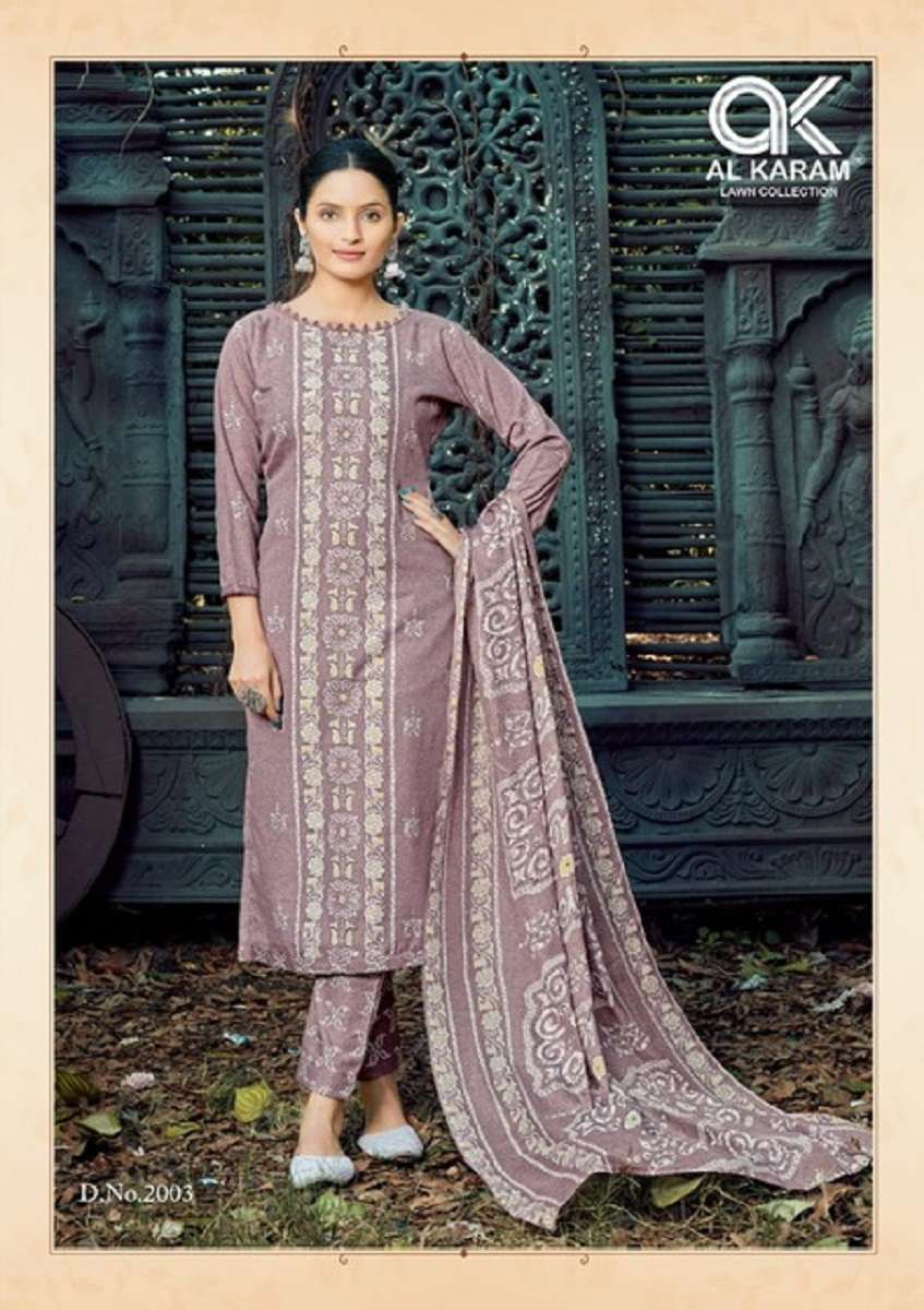 Al Karam Charizma Vol 2 Soft Cotton Print Dress Material Wholesale catalog