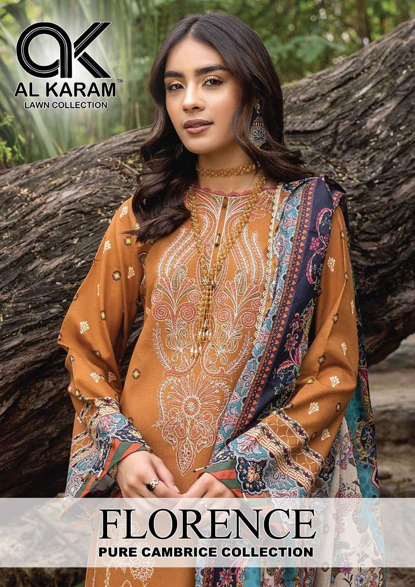  Alkaram Florence Vol-1 - Pure Cambrice Collection  - Wholesale Catalog