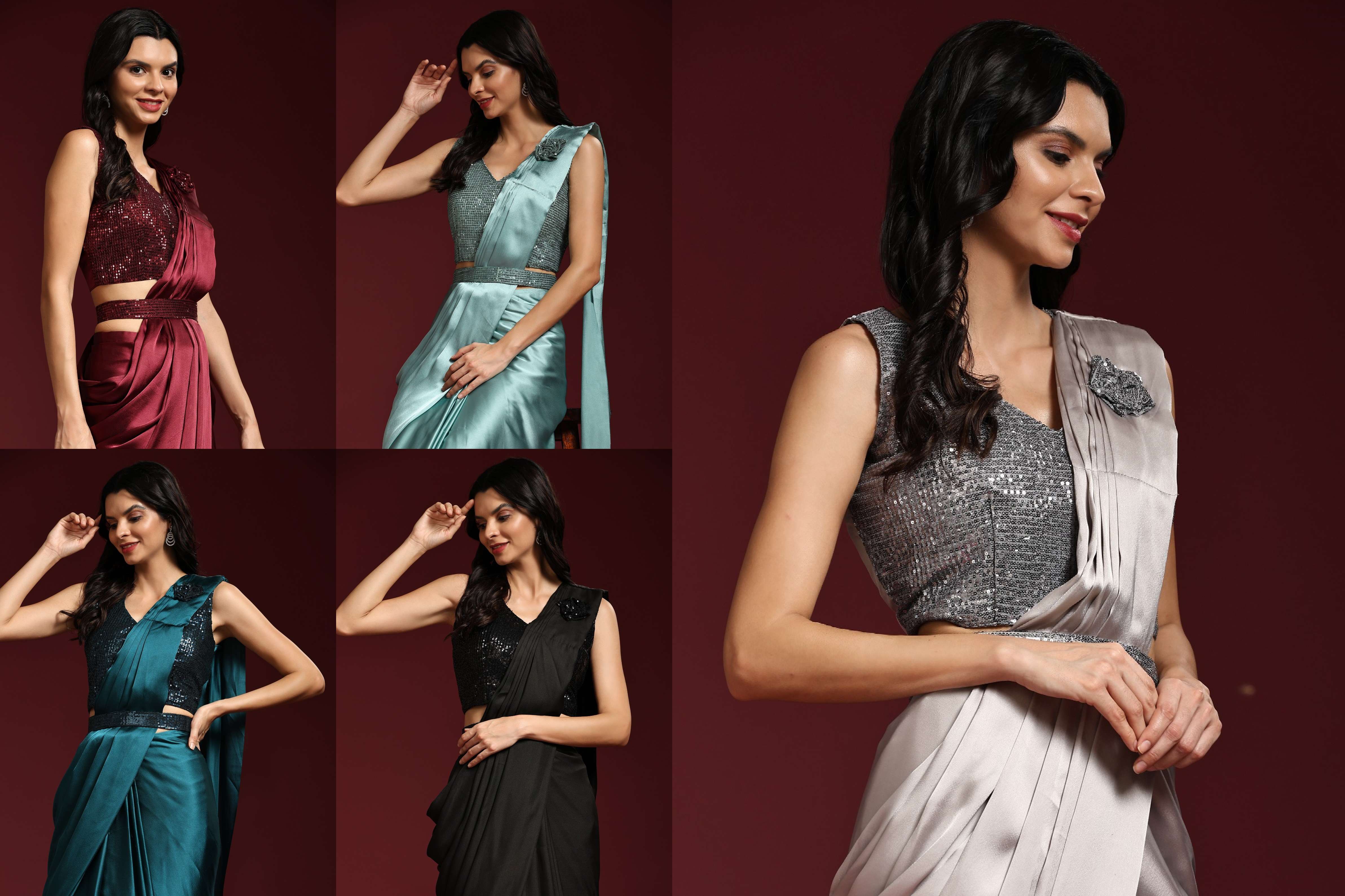 Amoha Trendz 101109 Designer Ready To Wear Saree Wholesale catalog