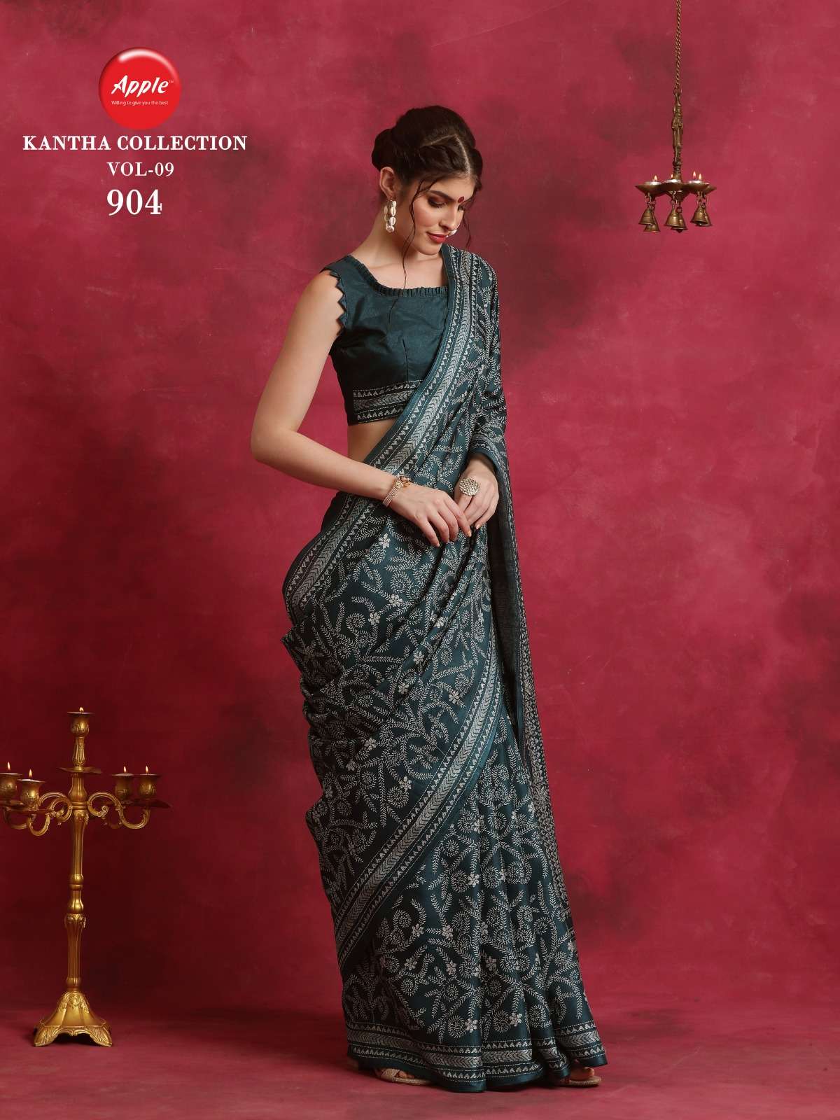 Apple Kantha Collection Vol 9 Manipuri Silk Saree Wholesale catalog