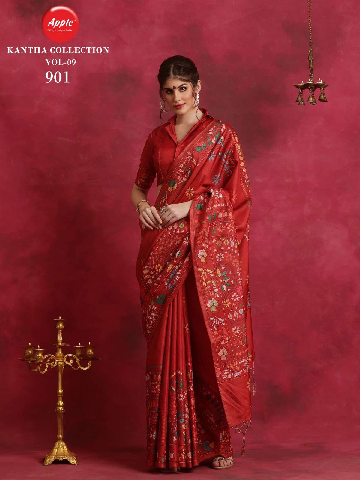 Apple Kantha Collection Vol 9 Manipuri Silk Saree Wholesale catalog