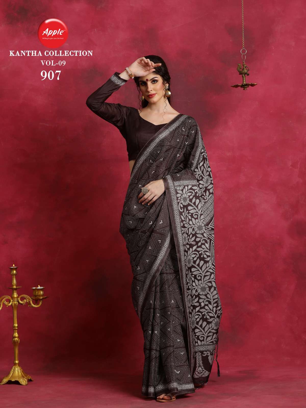 Apple Kantha Collection Vol 9 Manipuri Silk Saree Wholesale catalog