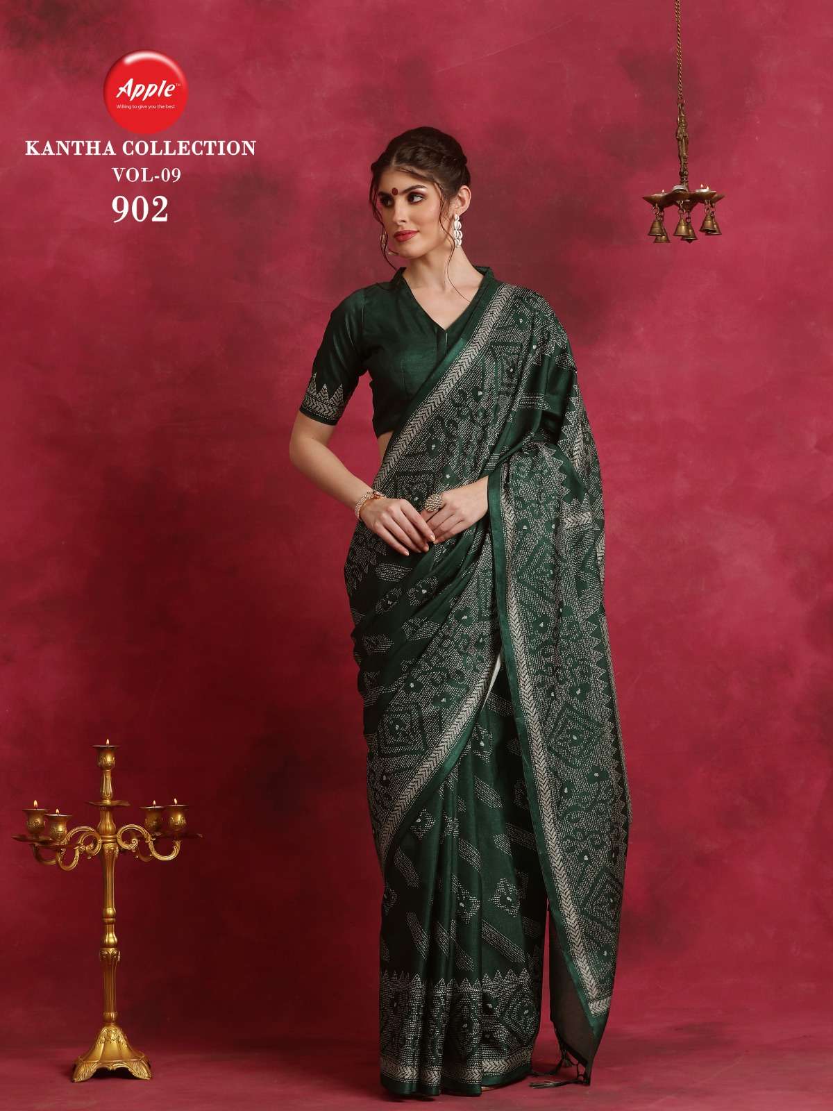 Apple Kantha Collection Vol 9 Manipuri Silk Saree Wholesale catalog