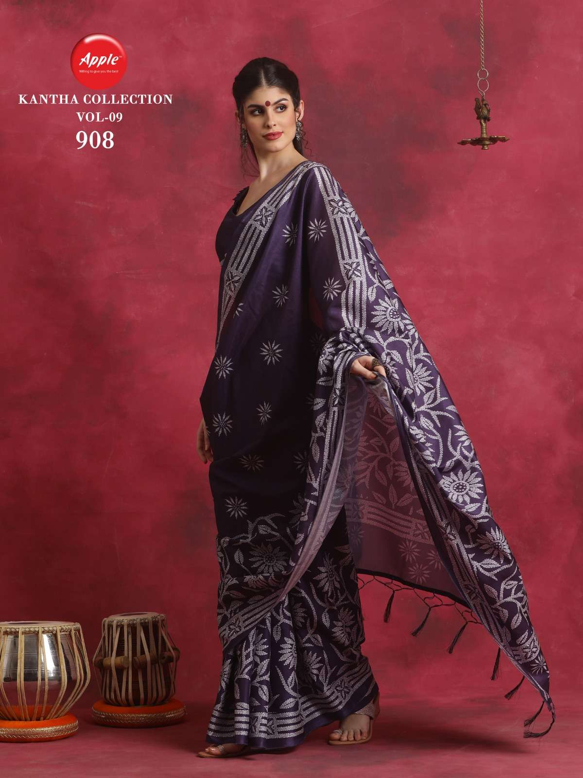 Apple Kantha Collection Vol 9 Manipuri Silk Saree Wholesale catalog