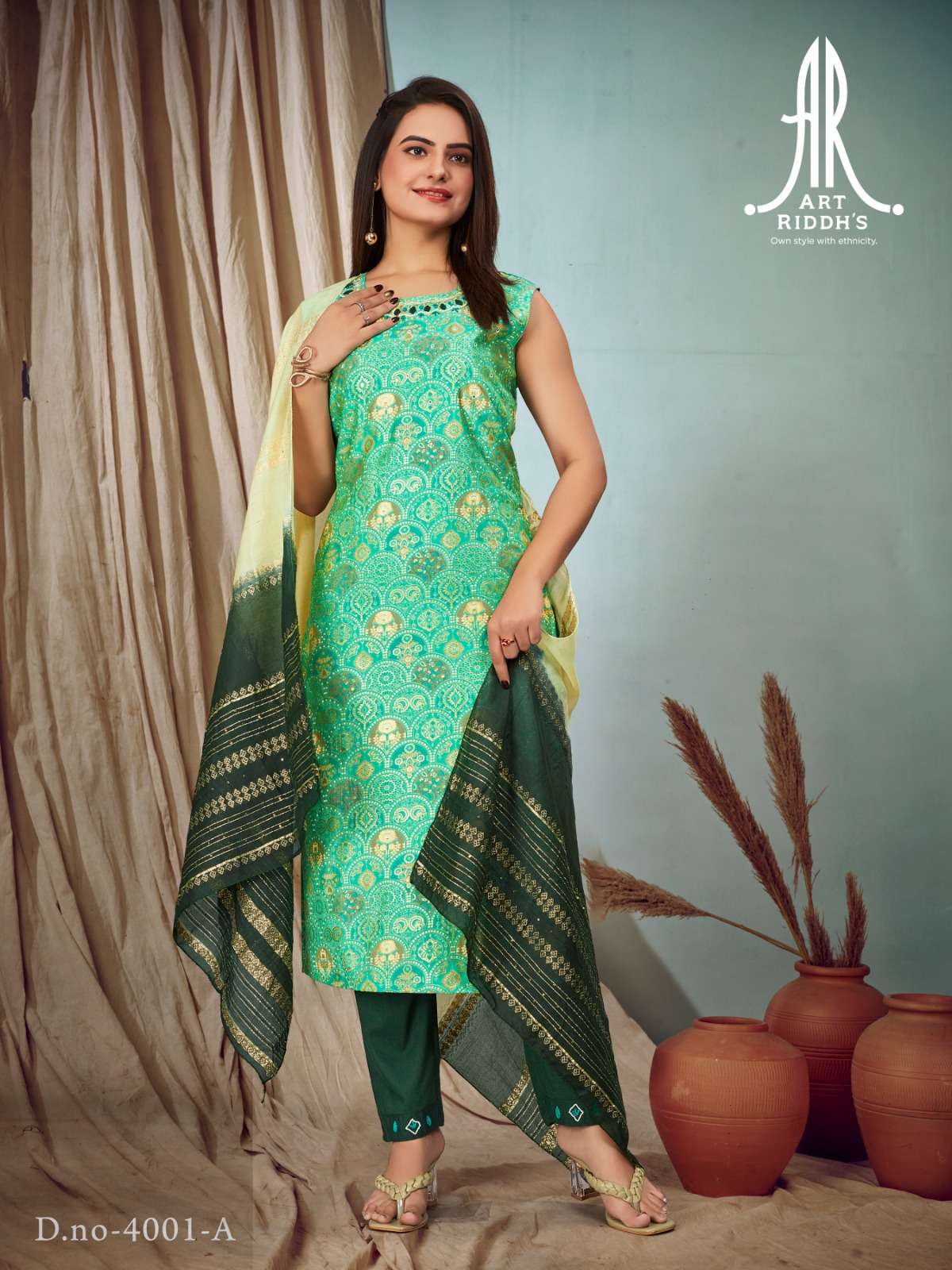 Art Ridh vol-1  MODAL CHANDARY HEAVY KHATLIWORK AND HAND WORK Kurti Wholesale catalog