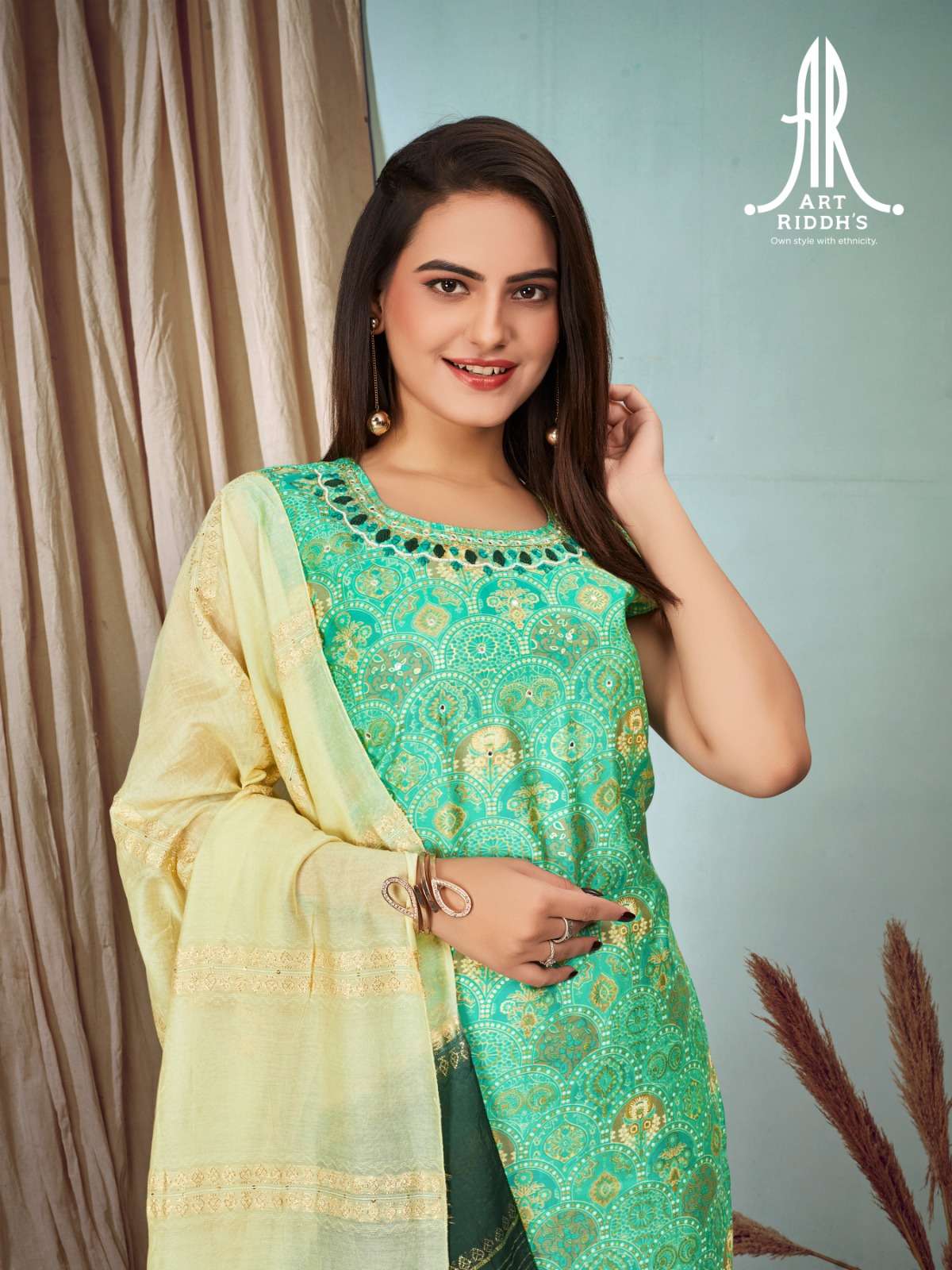 Art Ridh vol-1  MODAL CHANDARY HEAVY KHATLIWORK AND HAND WORK Kurti Wholesale catalog