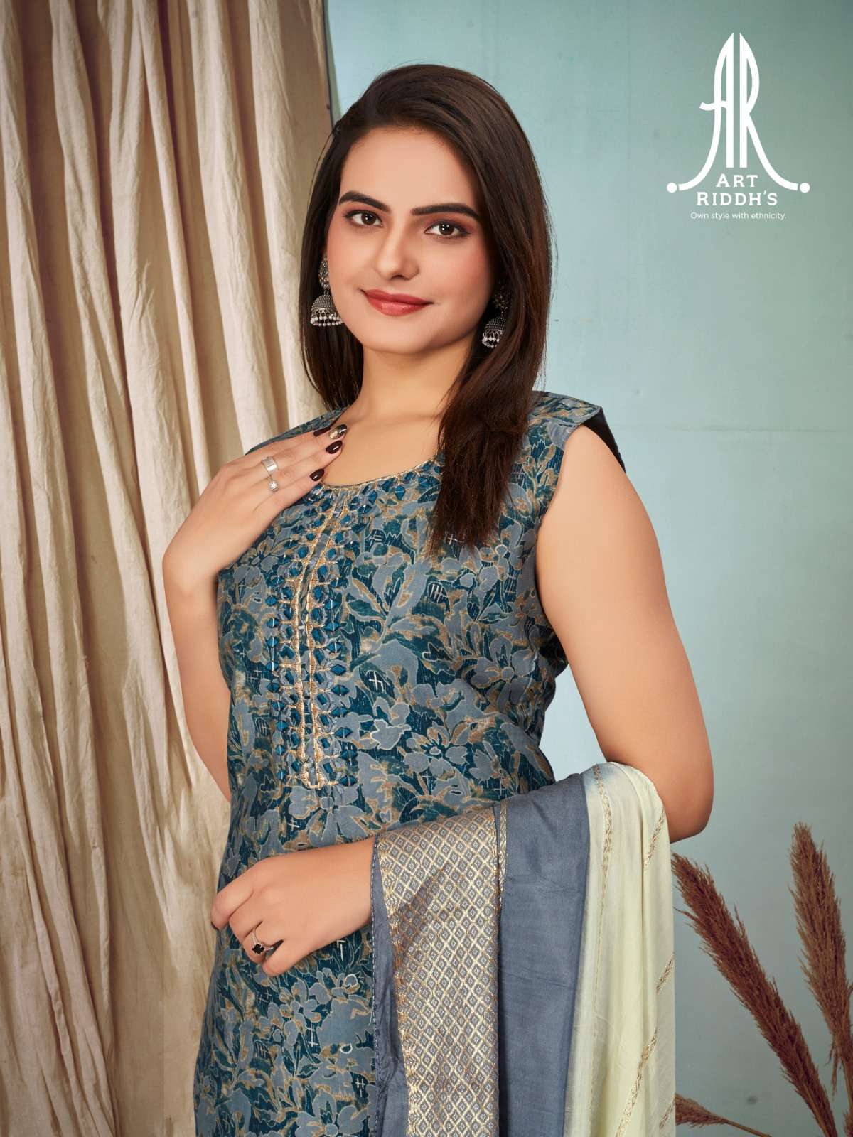 Art Ridh vol-4  MODAL CHANDARY HEAVY KHATLIWORK AND HAND WORK Kurti Wholesale catalog