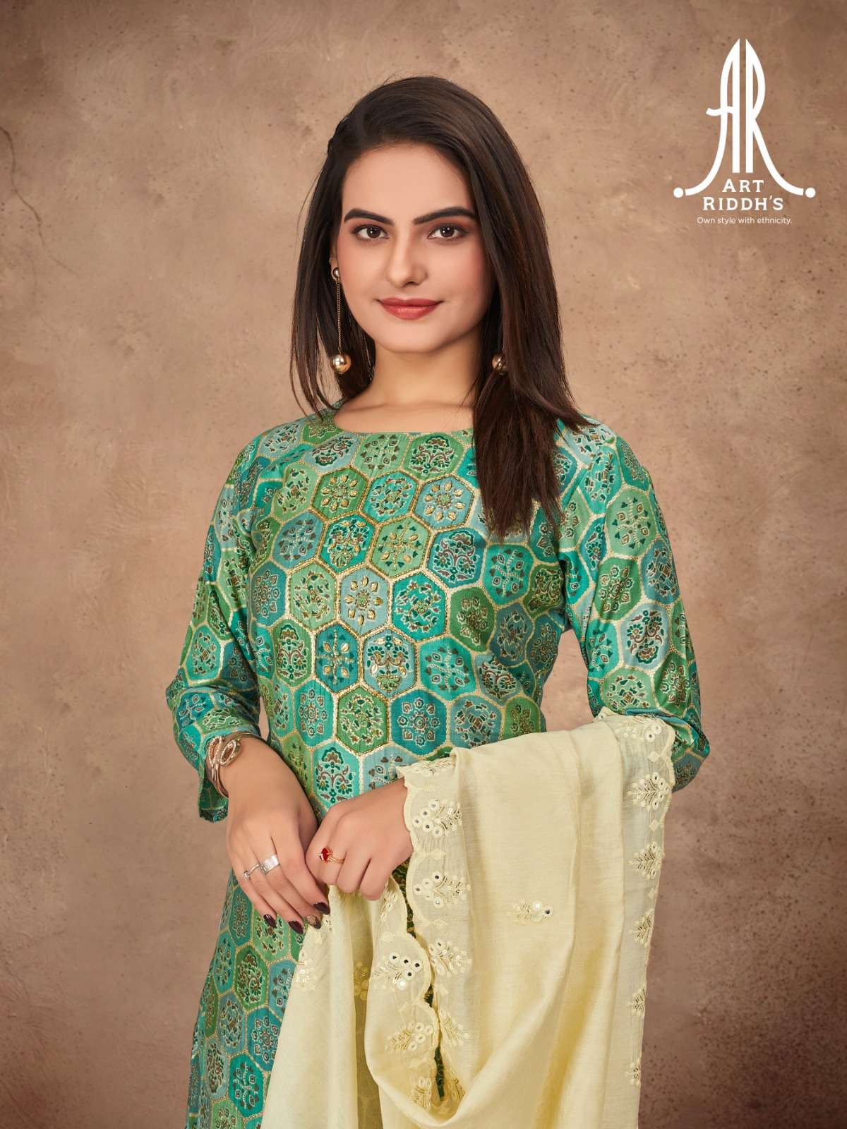 Art Ridh vol- 4 Modal chanderi Kurti Wholesale catalog