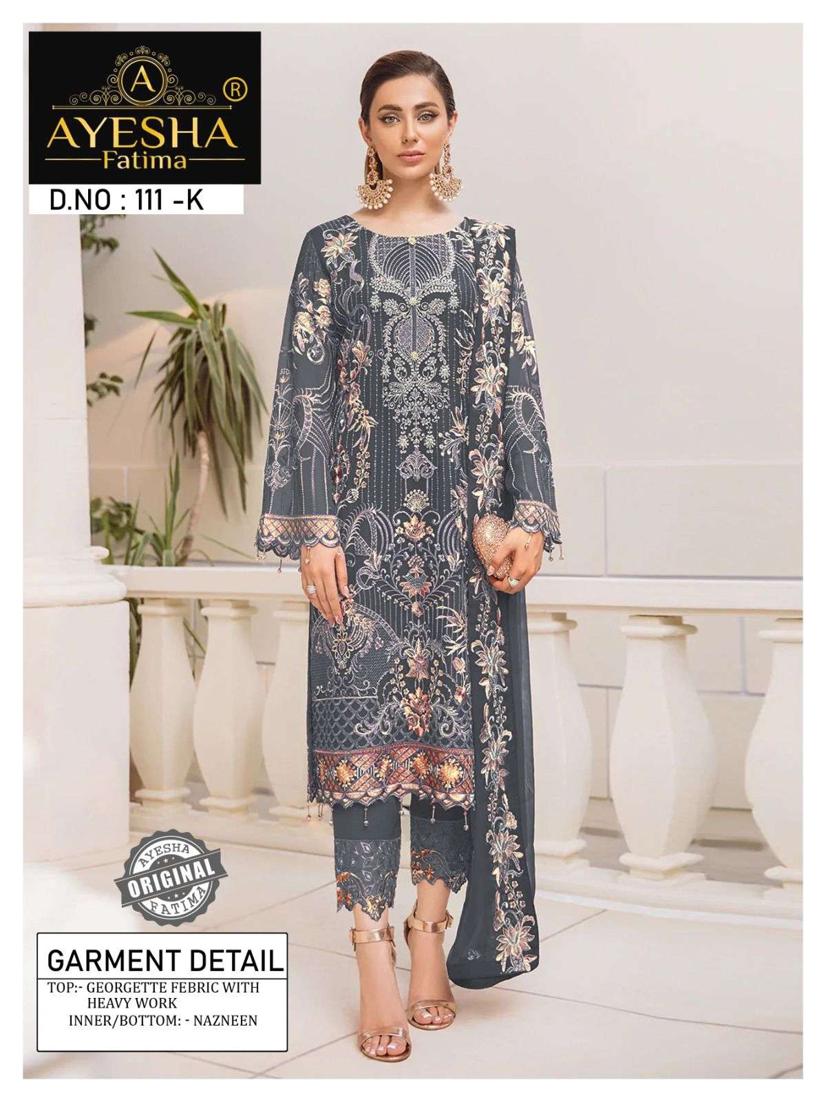 Ayesha Fatima 111 Georgette Pakistani Salwar Kameez Wholesale catalog