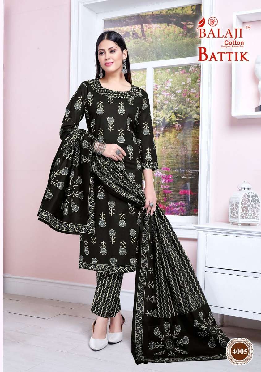 Balaji Battik Art Work Vol-4 Kurti Pant Dupatta -Wholesale Catalog