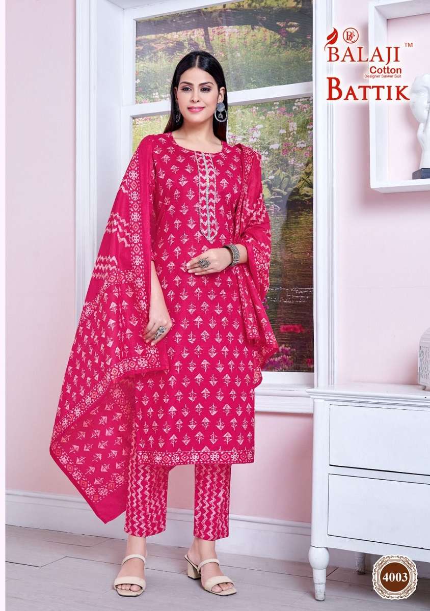 Balaji Battik Cotton Art Work Vol-4 – Dress Material -Wholesale Catalog